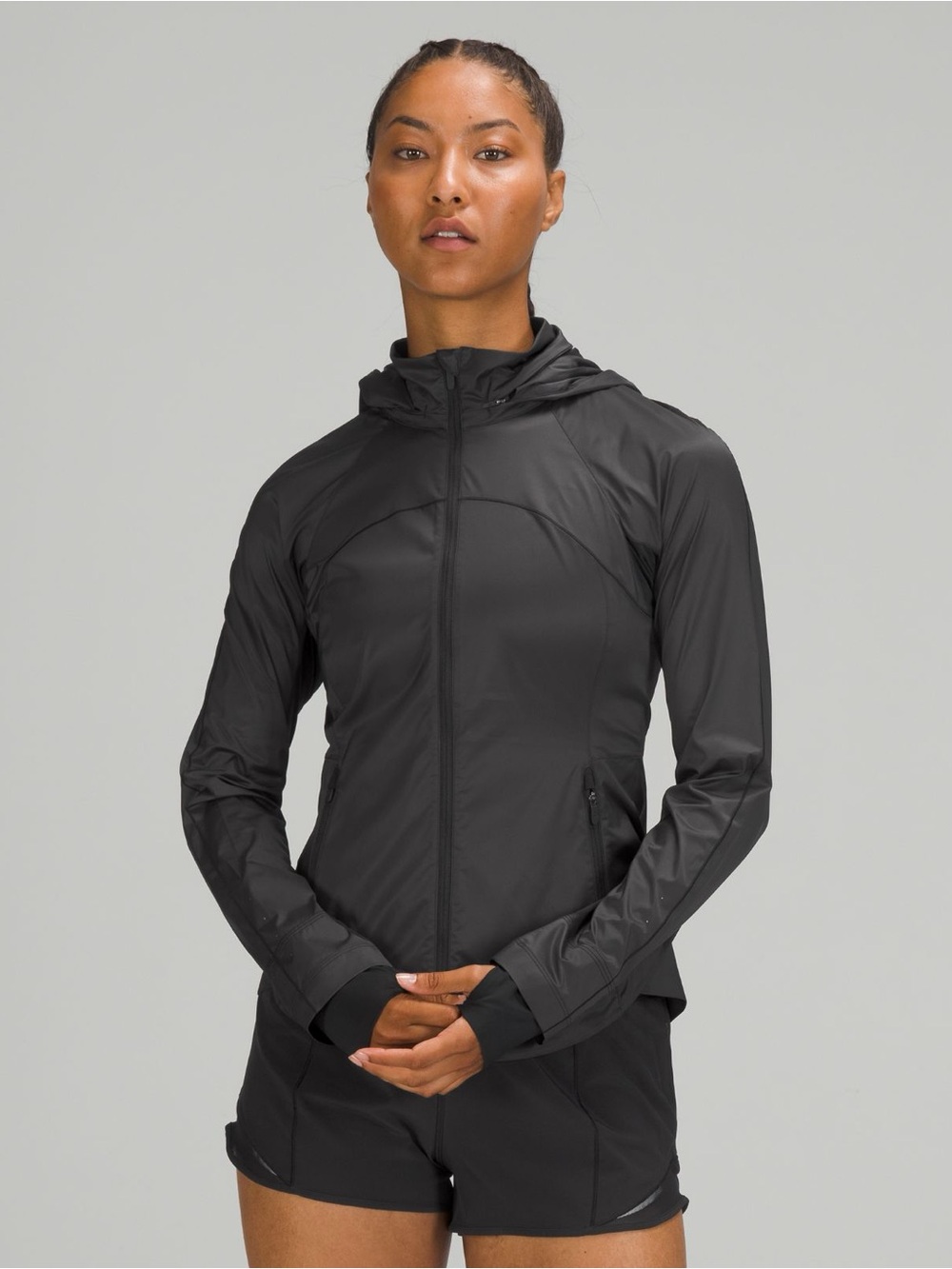 lululemon athletica Black Hooded Wind Jacket - Women